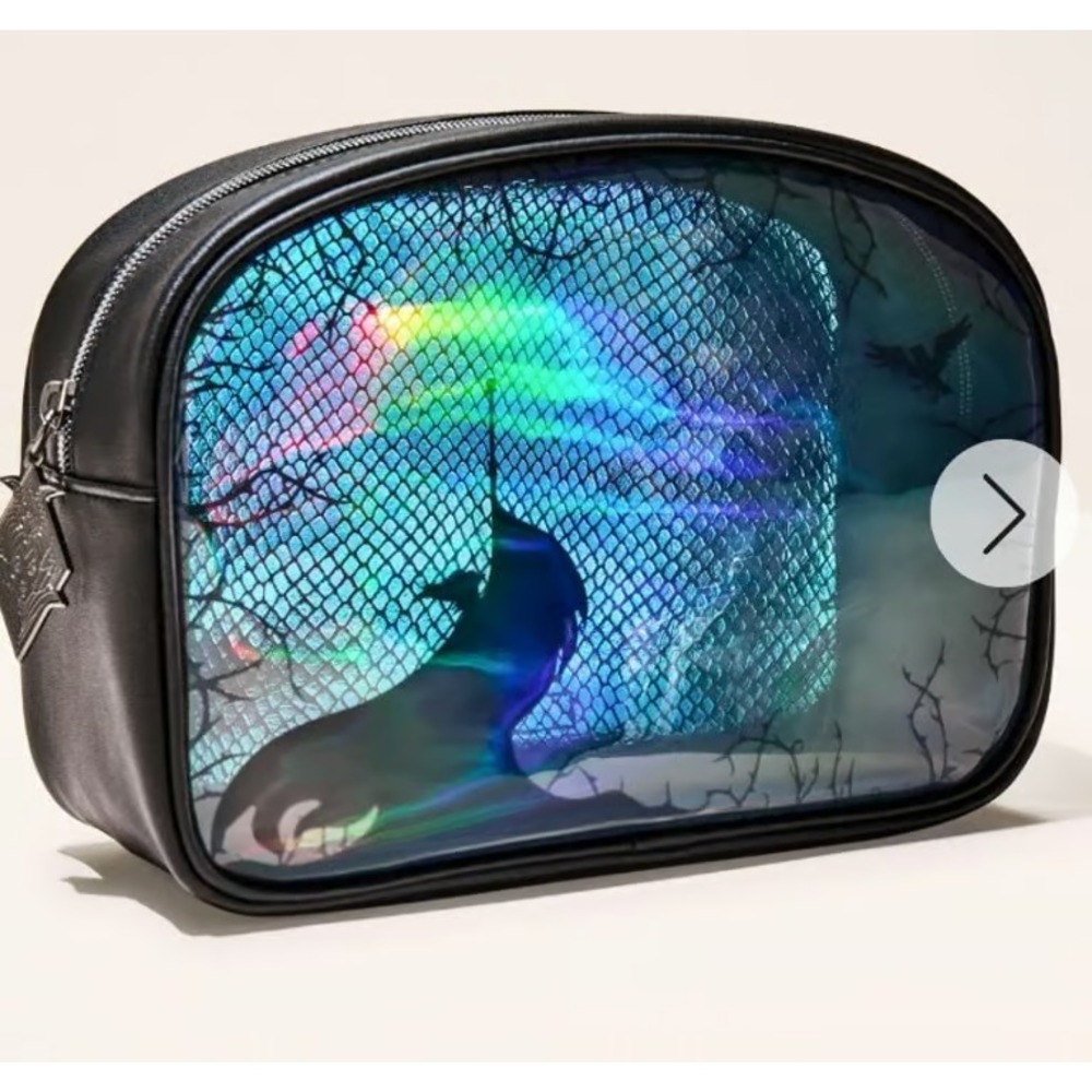 New Bath & Body‎ Works Disney Maleficent Iridescent Cosmetic Makeup Bag Dragon